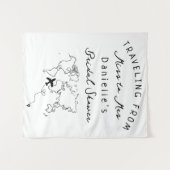 Reizen van Miss naar mevrouw Gepersonaliseerde ach Wandkleed (Voorkant (horizontaal))