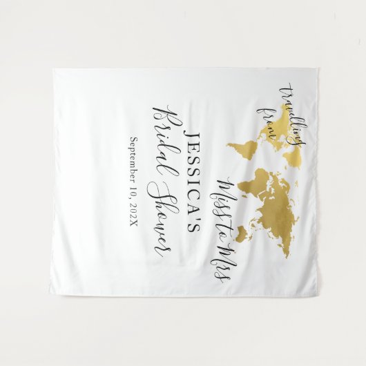 Reizen van Miss naar Mrs Achtergrond Fotohokje Wandkleed (Voorkant (horizontaal))