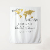 Reizen van Miss naar Mrs Achtergrond Fotohokje Wandkleed (Voorkant)