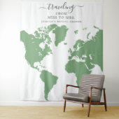 Reizen van Miss naar Mrs Bridal achtergrond Wandkleed (In situ)