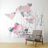 Reizen van Miss naar Mrs Bridal achtergrond Wandkleed (In Situ (horizontaal))