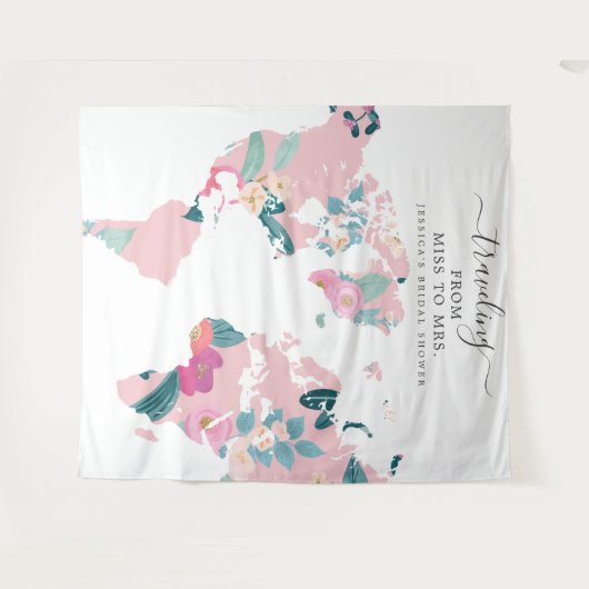 Reizen van Miss naar Mrs Bridal achtergrond Wandkleed (Voorkant (horizontaal))