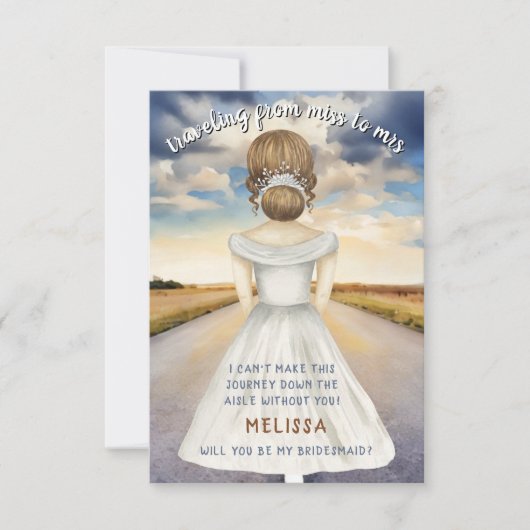 Reizen van Miss naar Mrs Bridesmaid Voorstel (Voorkant)