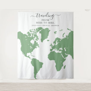 Reizen van Miss naar Mrs Bruidsachtergrond Wandkleed
