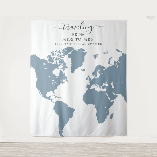 Reizen van Miss naar Mrs Bruidsachtergrond Wandkleed (Voorkant)