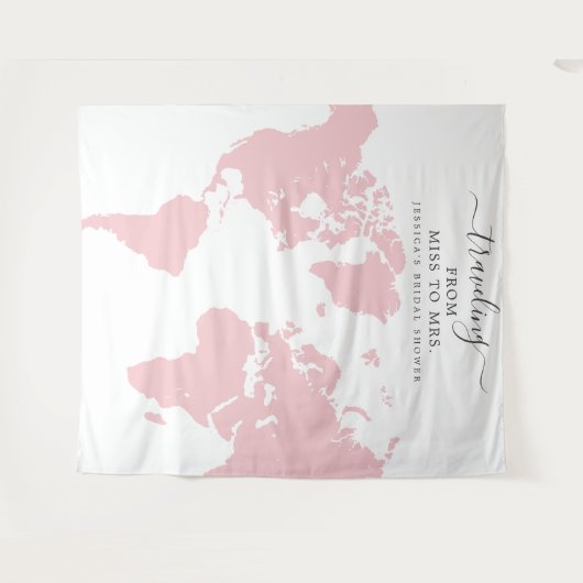 Reizen van Miss naar Mrs Bruidsachtergrond Wandkleed (Voorkant (horizontaal))