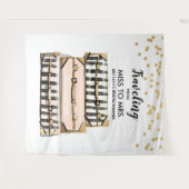 Reizen van Miss naar Mrs. Bruidsdouche Achtergrond Wandkleed (Voorkant (horizontaal))