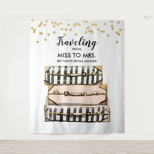 Reizen van Miss naar Mrs. Bruidsdouche Achtergrond Wandkleed (Voorkant)