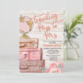 Reizen van Miss naar Mrs Bruidsdouche Kaart (Staand voorkant)