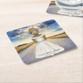 Reizen van Miss naar Mrs Bruidsdouche Kartonnen Onderzetters (Schuin)