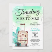 Reizen van Miss naar Mrs Bruidsfeest Kaart (Voorkant)