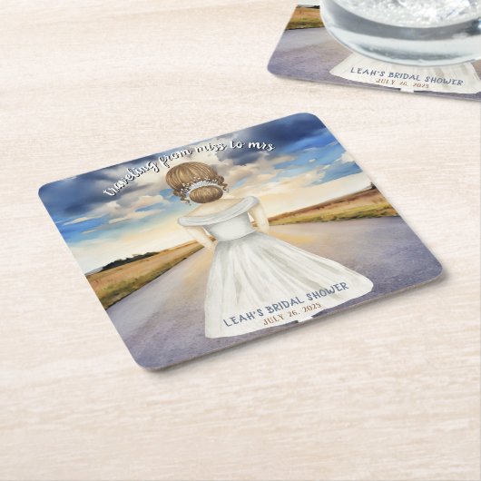 Reizen van Miss naar Mrs Bruidsfeest Kartonnen Onderzetters (Schuin)