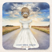 Reizen van Miss naar Mrs Bruidsfeest Kartonnen Onderzetters (Voorkant)