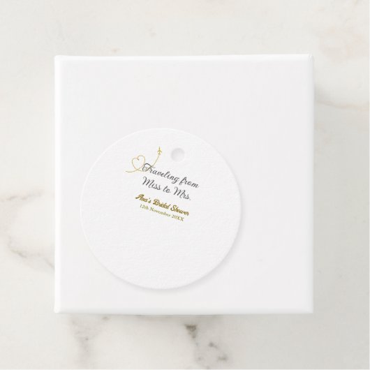 Reizen van Miss naar Mrs bruidsfeest voeg naam toe Bedankjes Labels (In situ)