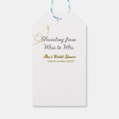Reizen van Miss naar Mrs bruidsfeest voeg naam toe Cadeaulabel (Achterkant)