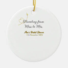 Reizen van Miss naar Mrs bruidsfeest voeg naam toe Keramisch Ornament