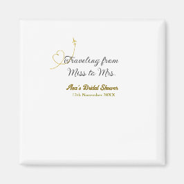 Reizen van Miss naar Mrs bruidsfeest voeg naam toe Magneet