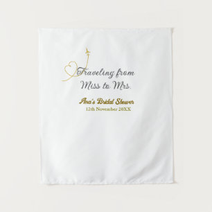 Reizen van Miss naar Mrs bruidsfeest voeg naam toe Wandkleed