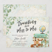 Reizen van Miss naar Mrs Greenery Vrijgezellenfees Kaart (Voorkant / Achterkant)