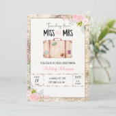Reizen van Miss naar Mrs Invitation Kaart (Staand voorkant)