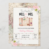 Reizen van Miss naar Mrs Invitation Kaart (Voorkant / Achterkant)