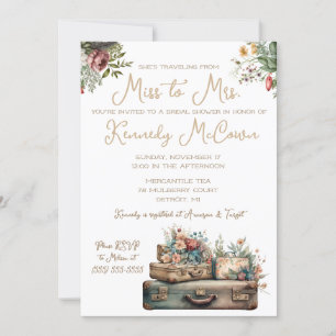 Reizen van Miss naar Mrs  Luggage Kaart