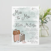 Reizen van Miss naar Mrs Modern Luggage Kaart (Staand voorkant)