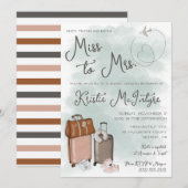 Reizen van Miss naar Mrs Modern Luggage Kaart (Voorkant / Achterkant)