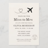 Reizen van Miss naar Mrs QR Code Bruidsfeest Kaart (Voorkant)