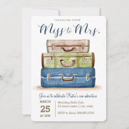 Reizen van Miss naar Mrs Shower Uitnodiging