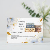 Reizen van Miss naar Mrs Thema Bruids douche Bedankkaart (Staand voorkant)
