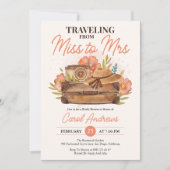 Reizen van Miss naar Mrs Travel Vrijgezellenfeest Kaart (Voorkant)