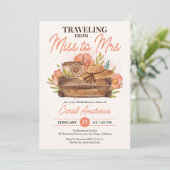 Reizen van Miss naar Mrs Travel Vrijgezellenfeest Kaart (Staand voorkant)