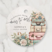 Reizen van Miss naar Mrs Vintage Bloemige Bruids S Bedankjes Labels (Achterkant)