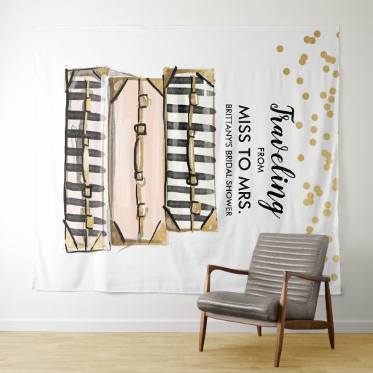 Reizen van Miss naar Mrs Vrijgezellenfeest Backdro Wandkleed (In Situ (horizontaal))