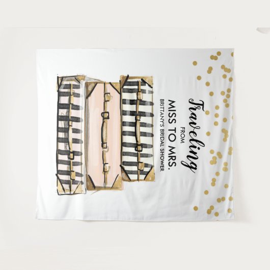 Reizen van Miss naar Mrs Vrijgezellenfeest Backdro Wandkleed (Voorkant (horizontaal))