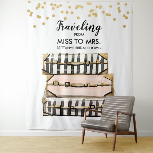 Reizen van Miss naar Mrs Vrijgezellenfeest Backdro Wandkleed (In situ)