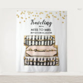 Reizen van Miss naar Mrs Vrijgezellenfeest Backdro Wandkleed (Voorkant)
