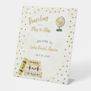Reizen van Miss naar Mrs vrijgezellenfeest-bord Reclamebord Met Voetstuk
