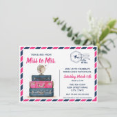 Reizen van Miss naar Mrs Vrijgezellenfeest Briefka Kaart (Staand voorkant)