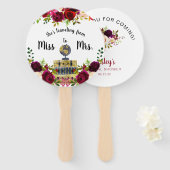 Reizen van Miss naar Mrs vrijgezellenfeest Favor Handwaaier (Voorkant en achterkant)