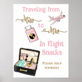 Reizen van Miss naar Mrs Vrijgezellenfeest Favor Poster (Voorkant)