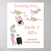 Reizen van Miss naar Mrs Vrijgezellenfeest Gifts Poster (Voorkant)