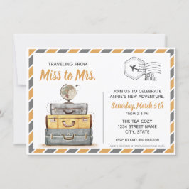 Reizen van Miss naar Mrs Vrijgezellenfeest Grey Kaart