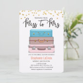 Reizen van Miss naar Mrs Vrijgezellenfeest Invitat Kaart (Staand voorkant)