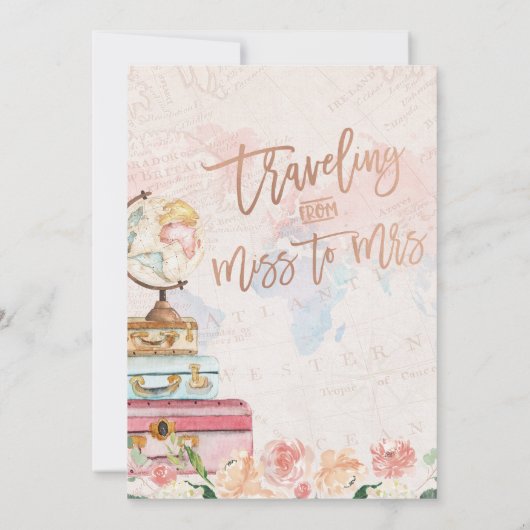  reizen van Miss naar Mrs Vrijgezellenfeest Kaart (Achterkant)