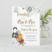 Reizen van Miss naar Mrs Vrijgezellenfeest Kaart (Staand voorkant)