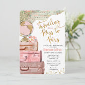 Reizen van Miss naar Mrs Vrijgezellenfeest Kaart (Staand voorkant)