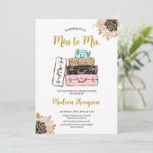 Reizen van Miss naar Mrs Vrijgezellenfeest Kaart (Staand voorkant)