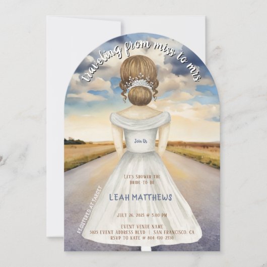 Reizen van Miss naar Mrs Vrijgezellenfeest Kaart (Voorkant)